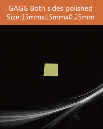 GAGG Ce scintillation crystal, GAGG Ce crystal, GAGG scintillator, Ce:Gd3Al2Ga3O12 crystal, 15x15x0.25mm